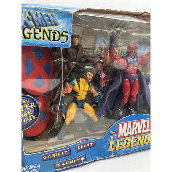 Marvel Legends X-Men Magneto Gambit Beast Wolverine Rogue 5pk 2003 DAMAGED BOX - Picture 4 of 13
